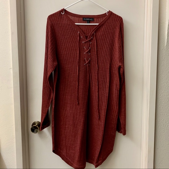 Derek Heart burgundy bodycon dress - Picture 1 of 4